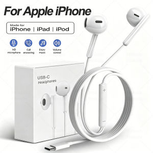 Orioginal In-Ear Headphones plug and play For iPhone 11 12 13 14 15 16 17 Pro Max Mini Earphones XR 78Plus USB-C For iphone 18 Wired Earbuds Type-c&Lightning&3.5mm socket Accessories