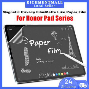 【🔥SG🔥】RICHMENTMALL Magnetic Privacy Screen Protector Matte Like Paper For Honor Pad V9 Pad 10 11.5”Magnetic Anti-spy Screen Protector