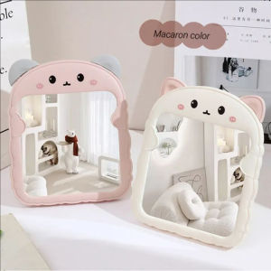 3 Color Light Modern Desktop Vanity Mirror LED Makeup Mirror Touching Mirror