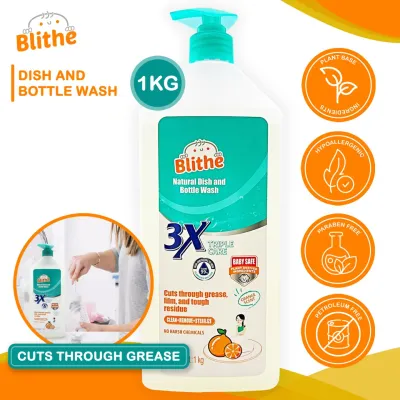 Blithe 1kg all purpose natural dishwashing liquid dish wash baby bottle soap cleaner cleanser