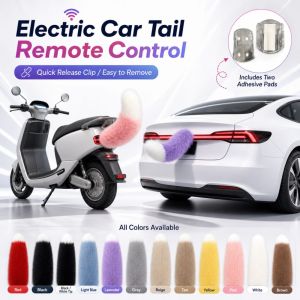 NOBLELUX Fluffy Remote Control Electric Bicycle Tail Realistic Rechargeable Car Electric Wagging Tail Cute Versatile Motorcycle Tail Ornament All Vehicles
