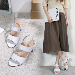 Yapak Mertle PU Leather Glittered Strap Block High Heeled Sandals for Women