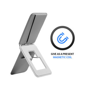 Pemegang Kad Magnetik untuk dengan Kulit MagSafe PU Kad Sarung Pemegang Kad ID Telefon Belakang Pemegang Kad Pelekat Magnetic Phone Stand
