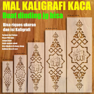 Stensil kaligrafi kaca masjid musholla