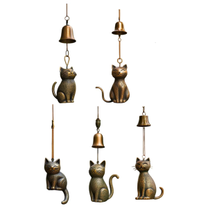 Handmade Kitten Wind Chimes Outdoor Indoor Decoration Rustproof Metal Soothings Sound Garden Porch Hanging Ornament
