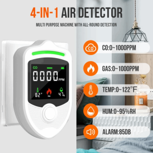 TIMES LORD Temperature Humidity Sensors Wireless Gas Detection System LCD Display 4 Environmental Sensors Gas Alarm Safety Sound Warning Combustible Gas Alarm Indoor Safety