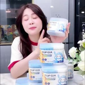 Combo 2 hộp 600 que tăm bông ngoáy tai Topgia 4 đầu đa năng vệ sinh mềm mịn hộp lớn 300 que