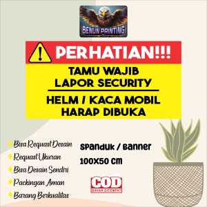 Spanduk Banner Tamu Wajib Lapor 100X50 Cm Bisa Request Desain