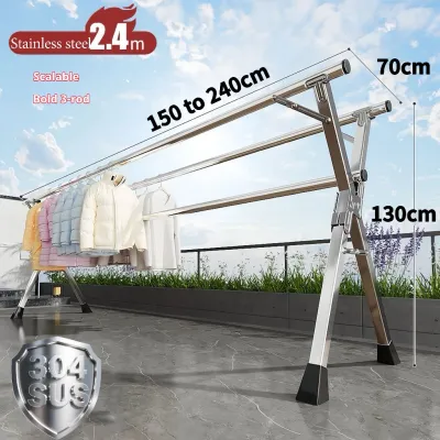 Sampayan Stainless Clothes Rack Drying Rack Foldable Sampayan Indoor Outdoor Rack Heavy Laundry Rack