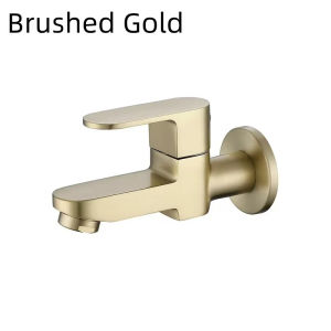 LDIES Wall Mounted Basin Faucet Brass Single Handle Tap Hotal Bathroom Accessories Single Cold Water Bath Black Silver Sink Faucets 3R8H1