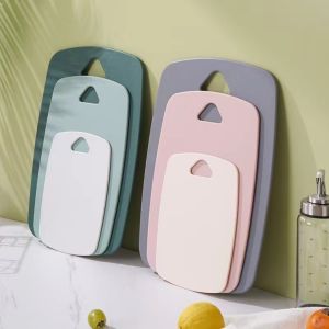 NEXASHOP 3pcs Set Plastic Cutting Boards Double-sided Mold-proof Chopping Board Portable PP Cutting Board Set for Vegetable Meat