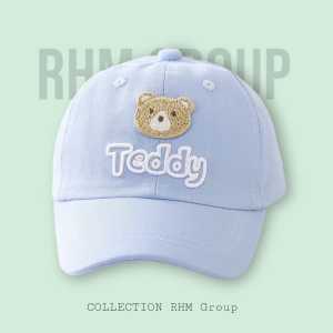 topi anak laki laki motif beruang tulisan teddy bordir / topi anak perempuan motif beruang teddy