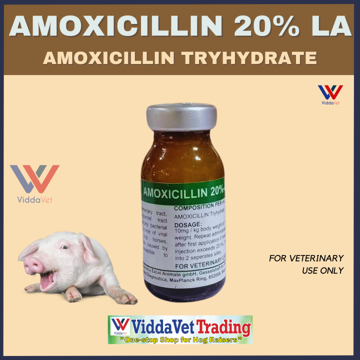 1bottle AMOXICILLIN 10ml Amoxicillin tryhydrate 20percent LA animal inj ...