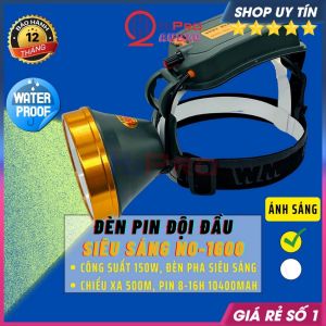 Đèn Pin Đội Đầu Siêu Sáng 150W Shangyuan 1600 Xa 500m Pin Trâu 10400Mah-Chống Nước Ánh Sáng Vàng Hoặc Trắng-H2Pro Audio