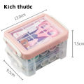 Hộp Kim Chỉ Khâu Đa Năng 3 Tầng 20 chi tiết tiện lợi khâu vá quần áo - Bộ Hộp Kim Chỉ May Vá Đa Năng Gia Đình NHIỀU TẦNG  - Kim Khâu, Chỉ, Kéo, Thước Dây, Đủ Size Màu Mini. 