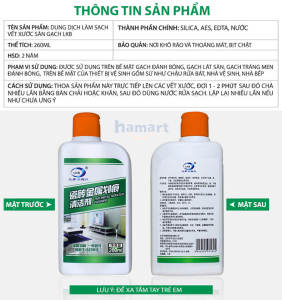 Nước Tẩy Vết Xước Sàn Gạch Men Lát Nền Nhà LKB 260ml Làm Sạch Mạnh Mẽ Hiệu Quả Tiện Lợi