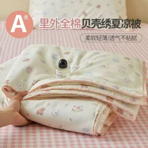 Summer 100% Cotton Quilt For Kid Adult Printed Class A Quilted Blanket Twin Queen Size Bedding Single Double Bed Comforter Thin
