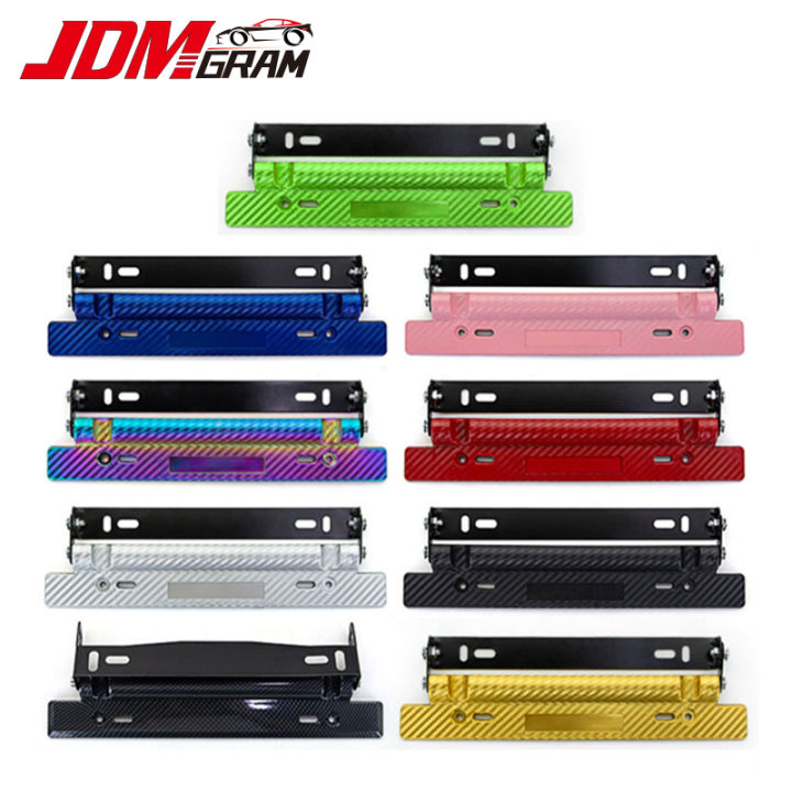 JDMGRAM Carbon Fiber Car License Plate Frame Holder Universal