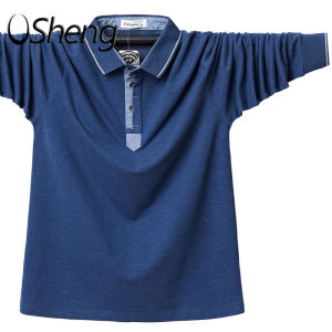 VSheng M-6XL Big Size Long Sleeve Men T Shirt Plus Size Lapel Polo Tops