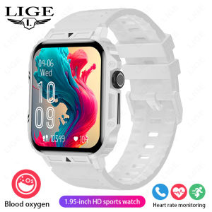 LIGE Smart Men Watch Outdoor Sport Fitness Bluetooth Call Waterproof Bracelet Heart Rate Tracker Smartwatch + Box
