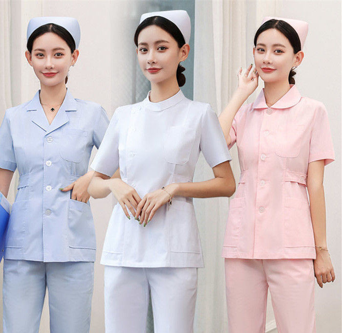 Nurse long-sleeve uniform female two-piece sleeve does round collar workers  work clothes full of cultivate one's morality short fashion