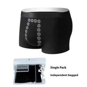 DONGYANSHIJIA กางเกงบ็อกเซอร์ความสะดวกสบายของผู้ชายที่มีจุดนวดระบายอากาศได้ดีและป้องกันแบคทีเรียเอวขนาดกลางนมผ้าไหมนุ่ม