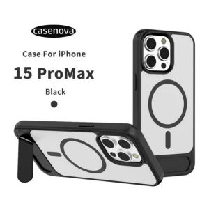 Softcase Frosted Stand Wtih Magsafe iPhone 15 Pro Max - 14 Pro Max - 13 Pro Max - 12 PRro Max Premium Quality Hybrid Build Casenova X1