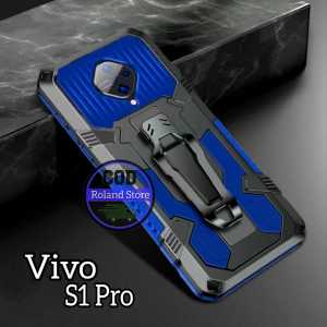 Casing Hp Untuk Vivo S1 Pro Soft Case Kickstand Armor Belt Clip Terbaru