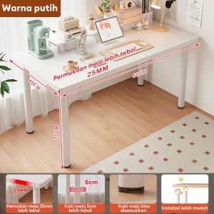 Meja Belajar Kayu Meja Putih Meja Kerja Meja Komputer Meja Kayu 140CM Meja Kamar Aesthetic(Surabaya)