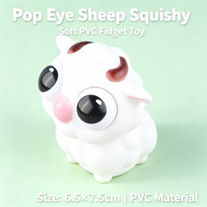 Squishy Toys Pop Eye Squeeze Toy Red Nose White Sheep Christmas Decorations Gifts for Kids Girls