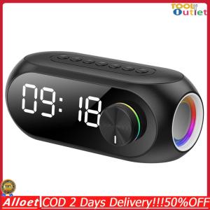 [ToolOutlet]Portable Stereo Sound Box with Alarm Clock Radio FM Music Player Rechargeable Heavy Subwoofer BT Speaker for Home Office