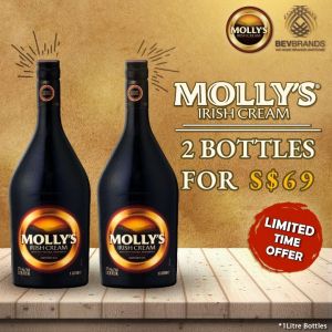 Mollys Irish Cream Liqueur PROMO 2 BOTTLES 1 Litre 17 Percent ABV