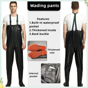 Heavy-Duty Waterproof Waders – Men’s Bootfoot Pants for Fishing Rice Fields & Outdoor Work