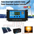 Photovoltaic Cell Panel Charger Regulator Timer Setting Solar Controler 12V 24V Battery Charge USB. 
