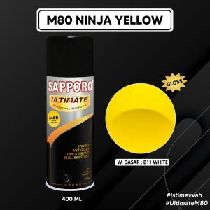Sapporo Ultimate M80 Ninja Yellow / Sapporo Ultimate / Cat Semprot / Cat Aerosol Terbaik / Sapporo Spray / Sapporo