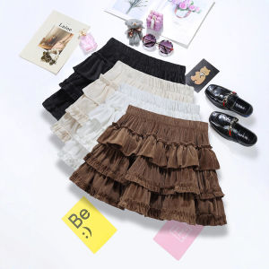 COD sweet age-reducing velvet layer cake skirt Internet celebrity same fungus edge pleated small skirt 97492026 new product