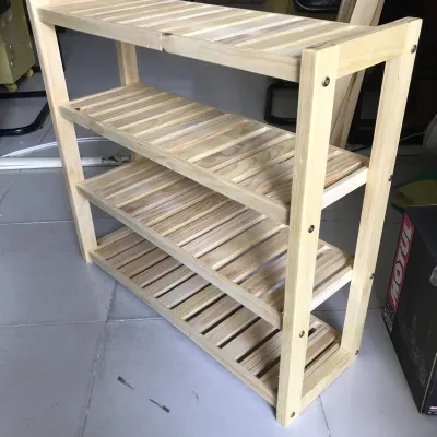Kệ giày dép gỗ thông đa tầng dài 54cm hàng Việt Nam xuất khẩu.