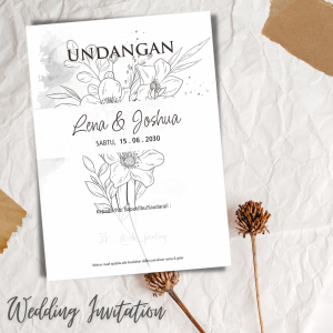 [ISI 100 LEMBAR] Undangan Pernikahan Tema Flower Vintage Lucu Free Undangan Video