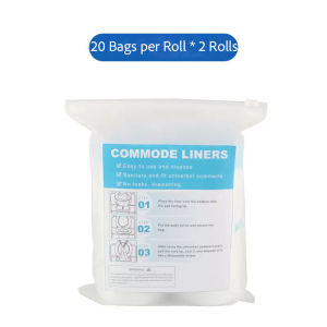 🇸🇬【SG Dliver】Disposable Commode Liners | Leakproof Drawstring Closure | Elderly & Patient Care | Heavy-Duty Tear Resistant | 53x40cm | 20 Bags/Roll × 2 Rolls