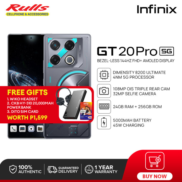 Infinix GT 20 Pro 5G Smartphone | 24GB+256GB | MTK Dimensity 8200 Ultimate 5G | 6.78” 144Hz FHD+ AMOLED Display | 108MP OIS Main Camera | 5000mAh Battery | 45W Fast Charging