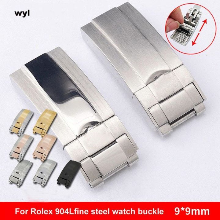 9mm Stainless steel folding buckle glide lock for Rolex submariner