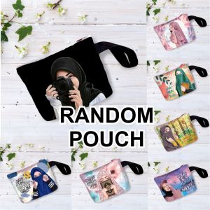 [20+ MOTIF] Dompet/Mini Pouch Kosmetik/Dompet Koin Mini/Dompet HP Wanita Gambar Hijab Islami Muslimah Karakter Lucu