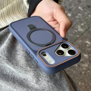Shockproof Bumper Matte Kickstand Holder Case for iPhone 17Pro 17 Air 16 15 Plus Pro Max For Magsafe  Armor Cover Capa