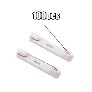 100Pcs Plastic Name Badge Pvc Lapel Bar Brooch Pin Adhesive For Making Name Tag Badges