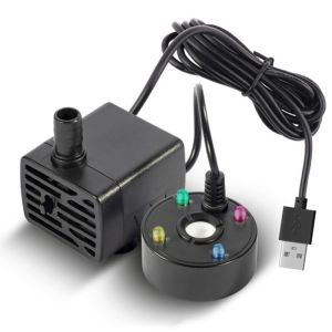 MIIQNUS USB Máy bơm nước bể cá 5V Hoạt động êm ái Máy tạo sương bền bỉ Sương mù mịn Máy bơm chìm Phòng khách