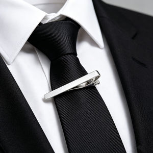 High-end Men Simple Tie Clip Black Stainless Steel Jewelry Necktie Clips Office Bar Business Wedding Gift