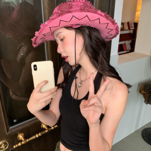 Multipurpose Party Decoration Western Sweet Cool Cowboy Hat Present Supplies Accessory for Outdoor Traveling Camping