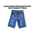 Celana Jeans Pendek Sobek Anak SD SMP Cowo Cowok Laki Remaja Tanggung Usia 7 8 9 10 12 Umur 14 15 16 17 Tahun Thn Jins Robek Warna Brown Hitam Snow Biru Navy Blit Muda. 