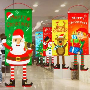 MIAOURLG ธงแบนเนอร์ ตกแต่งคริสต์มาส ป้ายธงแบนเนอร์สําหรับแขวนตกแต่งบ้าน สำหรับแขวนตกแต่งเทศกาลคริสต์มาส