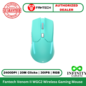 Fantech Venom II WGC2 Wireless 2.4GHz Gaming Mouse 800-2400DPI 20M Clicks 30IPS RGB Lighting Mint